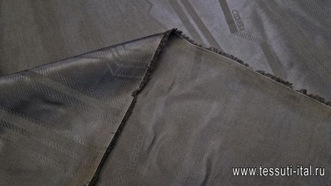 Подкладочная жаккардовая (н) черный геометрический орнамент на черном KENZO - итальянские ткани Тессутидея арт. 08-0685