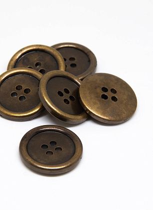 Пуговица пластик 4 прокола d-24мм бронзовая - в интернет-магазине тканей Тессутидея арт. F-4596