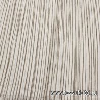 Хлопок плиссе (н) бело-коричневая полоска - итальянские ткани Тессутидея арт. 01-7377