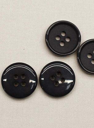 Пуговица пластик 4 прокола d-15мм темно-серая - в интернет-магазине тканей Тессутидея арт. F-6830