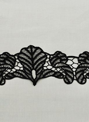 Кружево макраме черное ш-7см - в интернет-магазине тканей Тессутидея арт. 03-7353