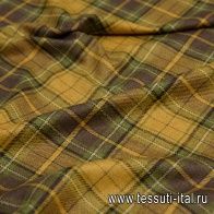 Костюмная (н) желто-коричнево-зеленая клетка - итальянские ткани Тессутидея арт. 05-3789