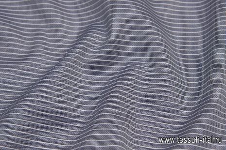 Сорочечная (н) сине-белая полоска  - итальянские ткани Тессутидея арт. 01-6407
