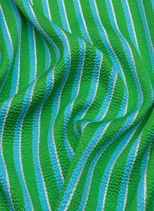 Жаккард с люрексом (н) зелено-голубая полоска - в интернет-магазине тканей Тессутидея арт. 03-6824
