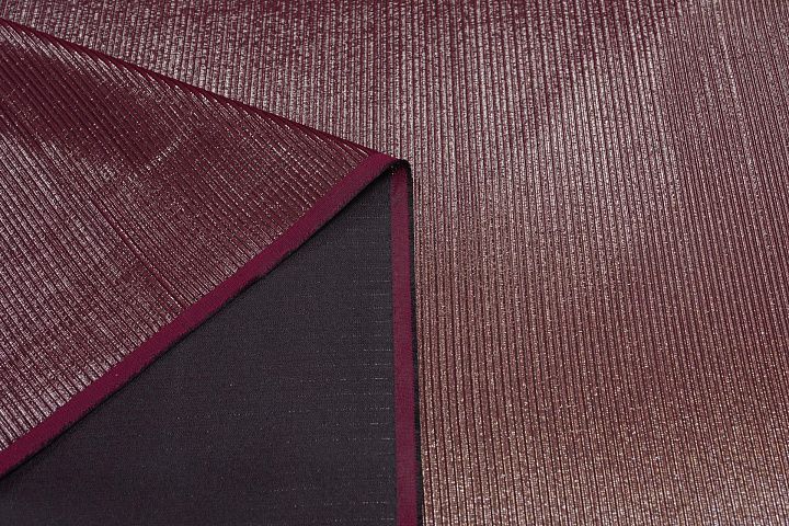 Плательная с люрексом (н) черно-серебряная полоска на бордовом - итальянские ткани Тессутидея арт. 03-6652