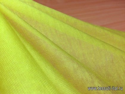 Трикотаж шерсть с вискозой (о) желтый - итальянские ткани Тессутидея арт. 15-0829