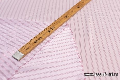 Туаль (н) коричневая поперечная полоска на светло-розовом - итальянские ткани Тессутидея арт. 10-1364