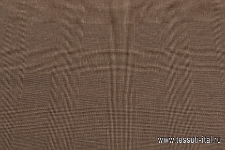 Костюмная (360 г/м) (н) бежево-коричневая клетка - итальянские ткани Тессутидея арт. 05-4355