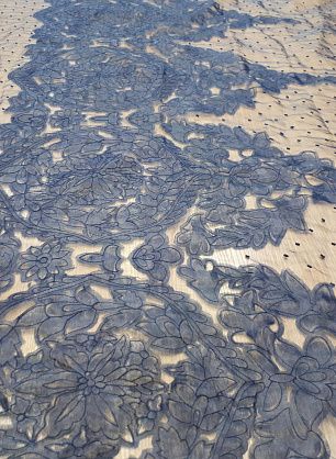 Органза филькупе с вкраплениями (н) темно-синяя Ermanno Scervino - в интернет-магазине тканей Тессутидея арт. 03-5642