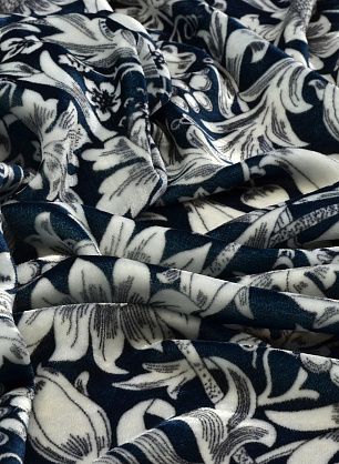 Бархат (н) белый орнамент на бирюзовом - в интернет-магазине тканей Тессутидея арт. 03-5440