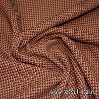 Трикотаж фактурный (н) красно-бежево-коричневый ш-120см - итальянские ткани Тессутидея арт. 13-1066