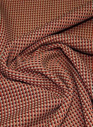 Трикотаж фактурный (н) красно-бежево-коричневый ш-120см - в интернет-магазине тканей Тессутидея арт. 13-1066