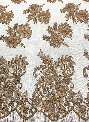 Кружево с люрексом (н) коричнево-бронзовое Solstiss - в интернет-магазине тканей Тессутидея арт. 03-5069