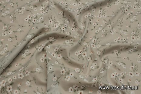 Батист (н) цветочный рисунок на сером - итальянские ткани Тессутидея арт. 01-7252