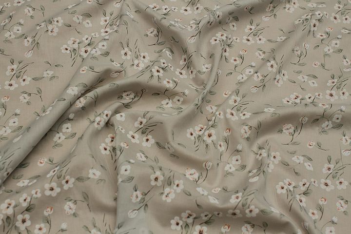 Батист (н) цветочный рисунок на сером - итальянские ткани Тессутидея арт. 01-7252