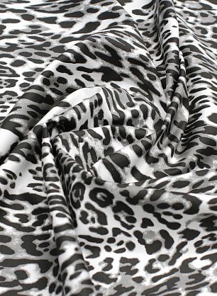 Хлопок стрейч (н) черно-серо-белый хищный принт - в интернет-магазине тканей Тессутидея арт. 01-7298