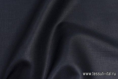 Лен для тренча с водоотталкивающим покрытием (о) черный ламинированный - итальянские ткани Тессутидея арт. 16-0746