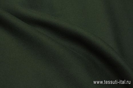 Пальтовая дабл кашемир+шерсть двухслойная (о) темно-зеленая - итальянские ткани Тессутидея арт. 09-2150