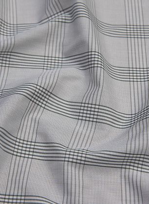 Сорочечная (н) бело-оливковая стилизованная клетка  - в интернет-магазине тканей Тессутидея арт. 01-6379