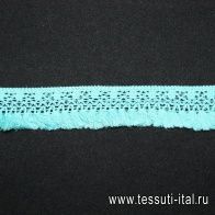 Тесьма макраме с бахромой бирюзовая ш-3,5см - итальянские ткани Тессутидея арт. 01-1703