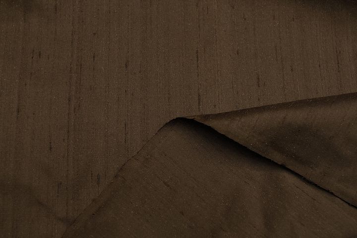 Шелк шантунг (о) темно-коричневый - итальянские ткани Тессутидея арт. 10-4633