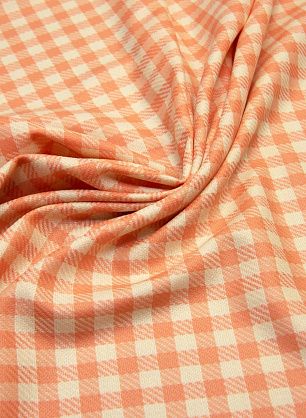 Костюмная (н) светло-оранжево-молочная клетка - в интернет-магазине тканей Тессутидея арт. 05-3461