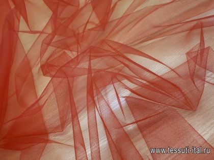 Плательная сетка (о) красная - итальянские ткани Тессутидея арт. 03-5488