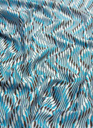 Трикотаж хлопок (н) бело-коричнево-голубой в стиле Missoni - в интернет-магазине тканей Тессутидея арт. 12-0965