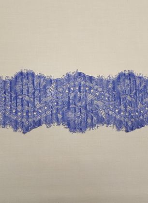 Кружево плиссе (о) темно-голубое  ш-9,5см Solstiss - в интернет-магазине тканей Тессутидея арт. 03-5220