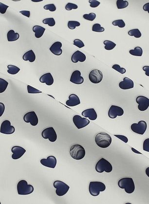 Сорочечная (н) синие сердца на белом - в интернет-магазине тканей Тессутидея арт. 01-7975