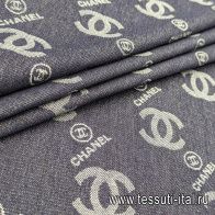 Джинса (н) синяя с логотипом - итальянские ткани Тессутидея арт. 01-7110