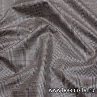 Плащевая (н) серо-коричнево-терракотовая клетка - итальянские ткани Тессутидея арт. 11-0439