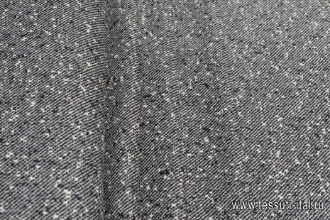 Костюмная твид (н) черно-белая - итальянские ткани Тессутидея арт. 05-4255