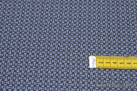 Сорочечная (н) серо-голубой рисунок на сером - итальянские ткани Тессутидея арт. 01-6177