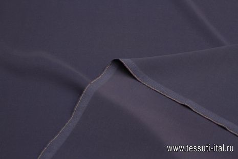 Плательная кади шелк с вискозой (о) темно-синяя - итальянские ткани Тессутидея арт. 10-3386
