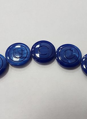 Пуговица пластик на ножке d-19мм синяя в стиле Gucci комплект 5шт - в интернет-магазине тканей Тессутидея арт. F-5025
