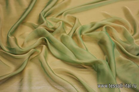 Шифон шанжан (о) зеленый - итальянские ткани Тессутидея арт. 10-3128