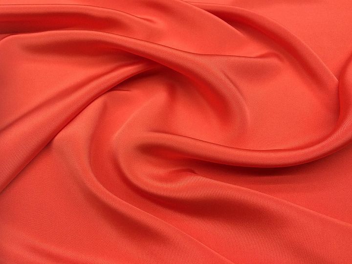 Плательная кади (о) коралловая - итальянские ткани Тессутидея арт. 02-7360