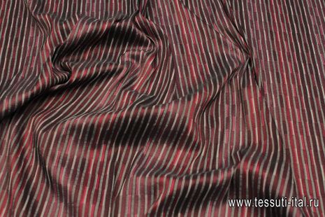 Плательная (н) серо-розовые стилизованные полосы - итальянские ткани Тессутидея арт. 03-6928