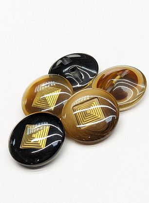 Пуговица на ножке d-30 мм со вставкой в ассортименте - в интернет-магазине тканей Тессутидея арт. F-1787