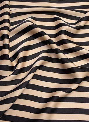 Плательная (н) бежево-черная полоска - в интернет-магазине тканей Тессутидея арт. 04-1405