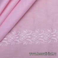 Хлопок (н) белая вышивка на розовом - итальянские ткани Тессутидея арт. 01-5238