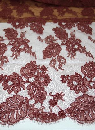 Кружево (о) светло-бордовое ш-90см Jean Bracq - в интернет-магазине тканей Тессутидея арт. 03-3344
