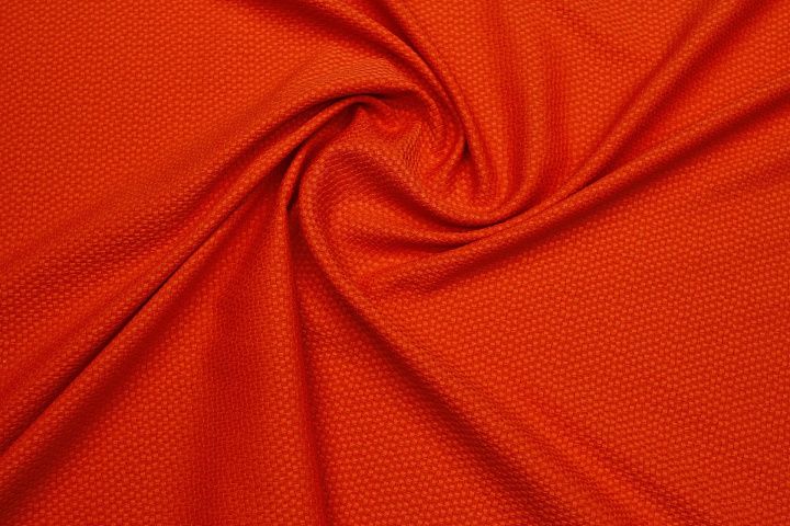 Жаккард пике (о) ярко оранжевый - итальянские ткани Тессутидея арт. 03-7046