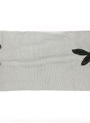 Аппликация на сетке листья из камней и пайеток - итальянские ткани Тессутидея.