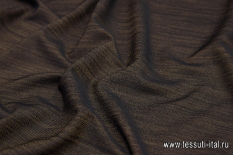 Костюмная диагональ стрейч (о) коричнево-черная - итальянские ткани Тессутидея арт. 05-3849