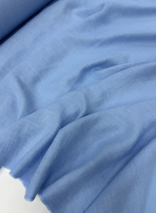 Лен костюмный с эффектом мятости (о) голубой - в интернет-магазине тканей Тессутидея арт. 16-1170