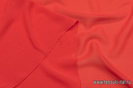 Шифон (о) красный - итальянские ткани Тессутидея арт. 10-2809
