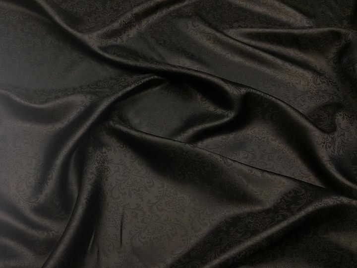 Подкладочная жаккардовая (н) черная - итальянские ткани Тессутидея арт. 08-0815