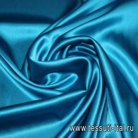 Шелк атлас стрейч (о) ярко-голубой - итальянские ткани Тессутидея арт. 02-4799